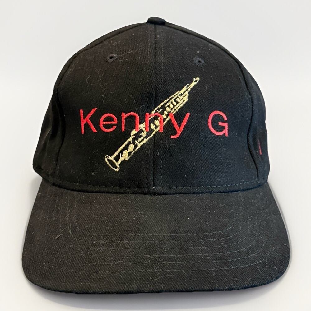 Vintage Kenny G Saxophone Mens Black Embroidered Adjustable Strapback Hat Cap